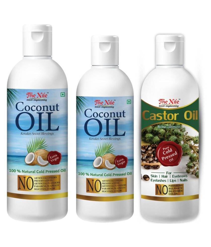 The Nile Coconut 150 ML +  Coconut Oil 100 ML + Castor 100 Ml 350 mL Pack of 3     			The Nile Coconut 150 ML +  Coconut Oil 100 ML + Castor 100 Ml 350 mL Pack of 3
