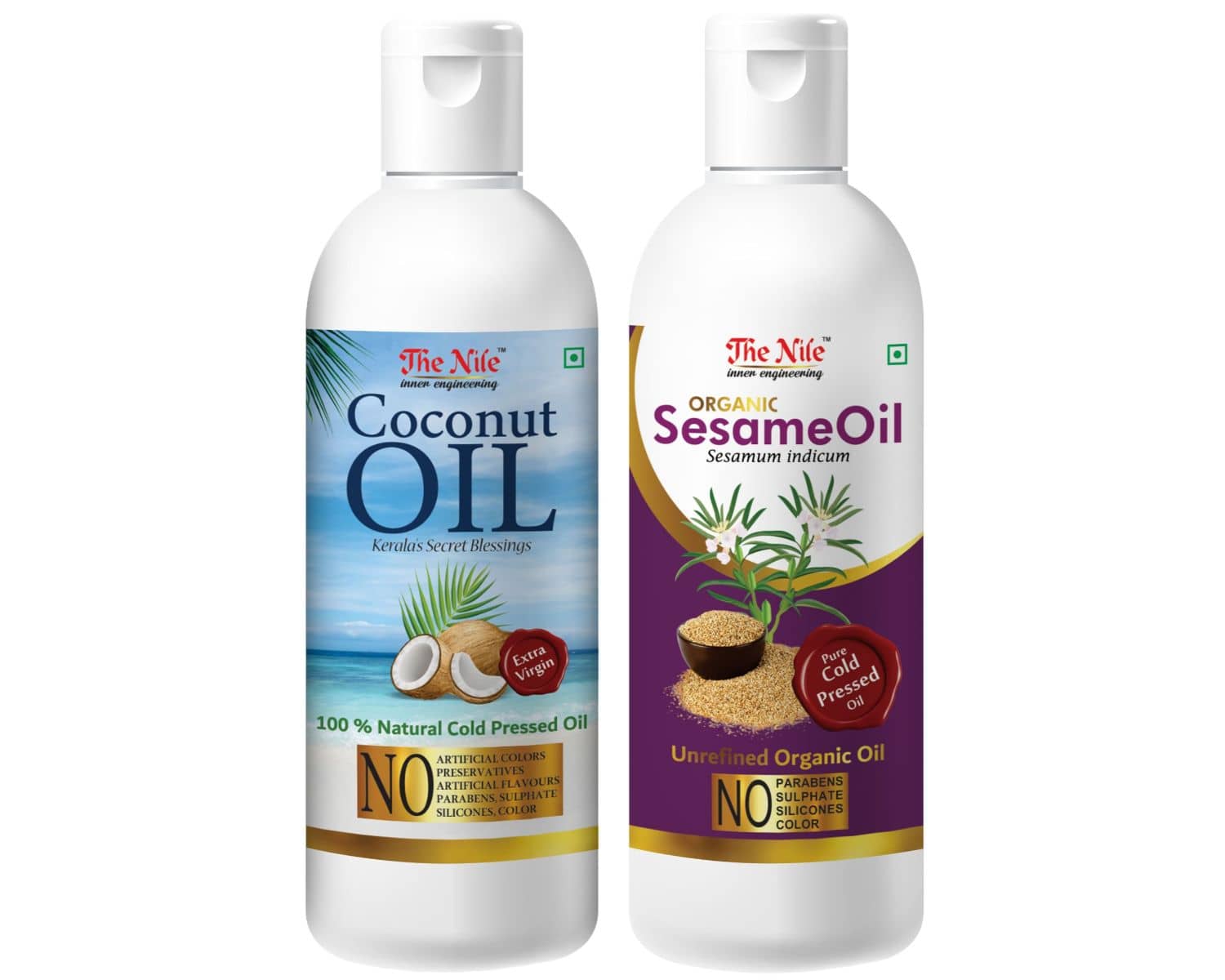 The Nile Coconut Oil 150 ML & Sesame Oil 200 ML Hair Growth Oil 350 mL Pack of 2