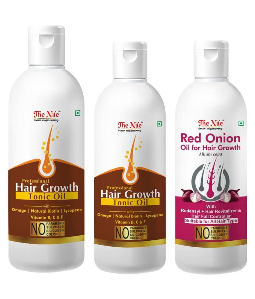 The Nile Hair Tonic  150 ML + Hair Tonic  100 ML + Red Onion 100 Ml 350 mL Pack of 3