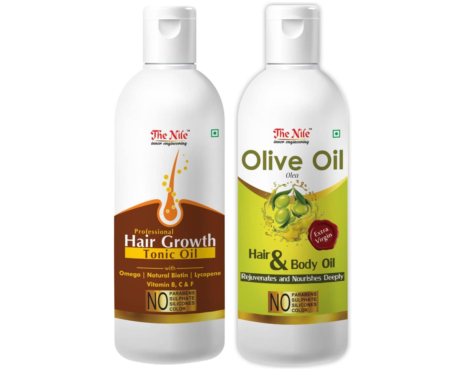 The Nile Hair Tonic 150 ML + Olive Oil 200 ML Hair Growth Oil 350 mL Pack of 2
