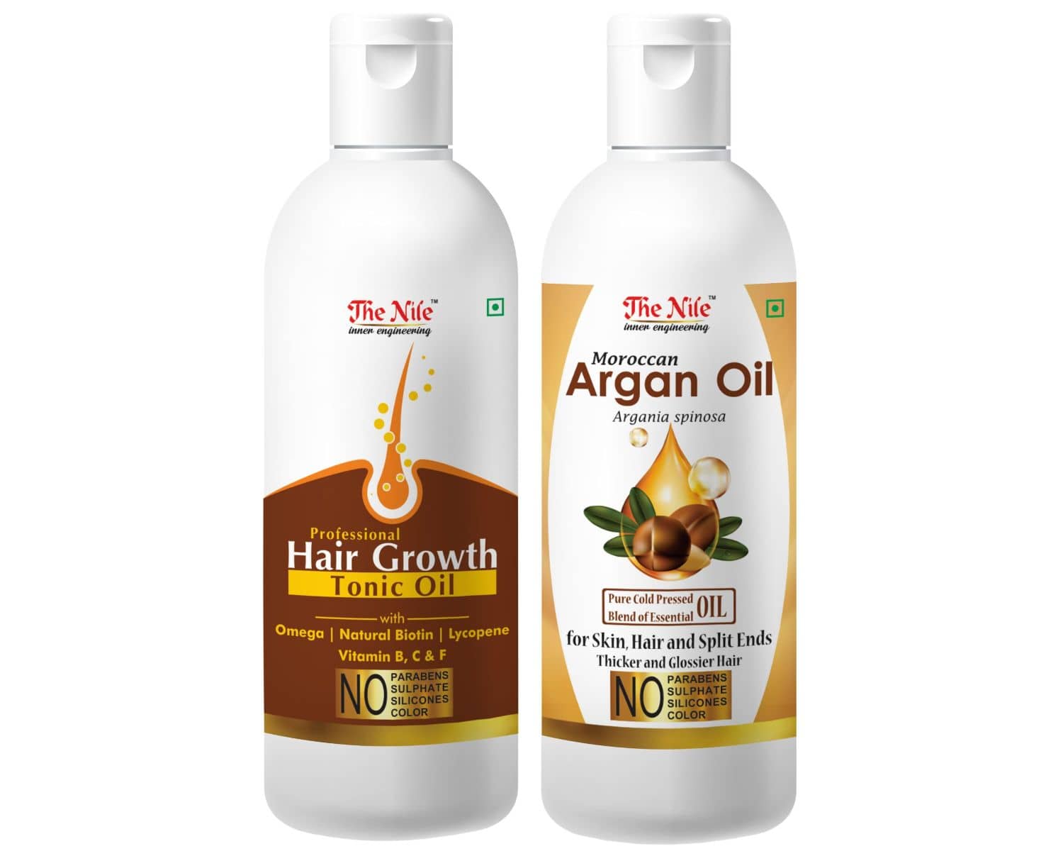 The Nile Hair Tonic 150 ML + Argan Oil 200 ML Hair Growth Oil 350 mL Pack of 2