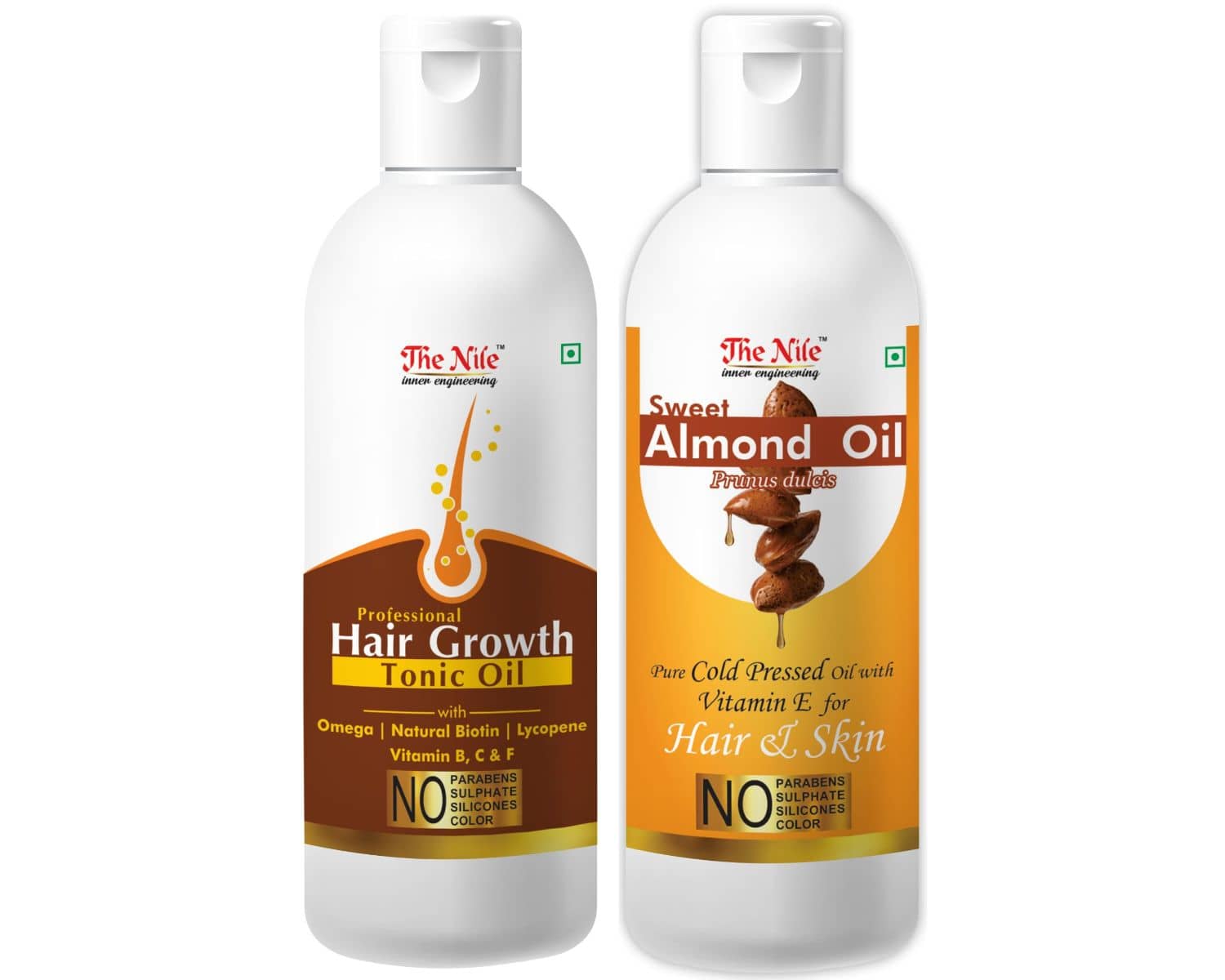 The Nile Hair Tonic 150 ML + Almond Oil 200 ML Hair Growth Oil 350 mL Pack of 2