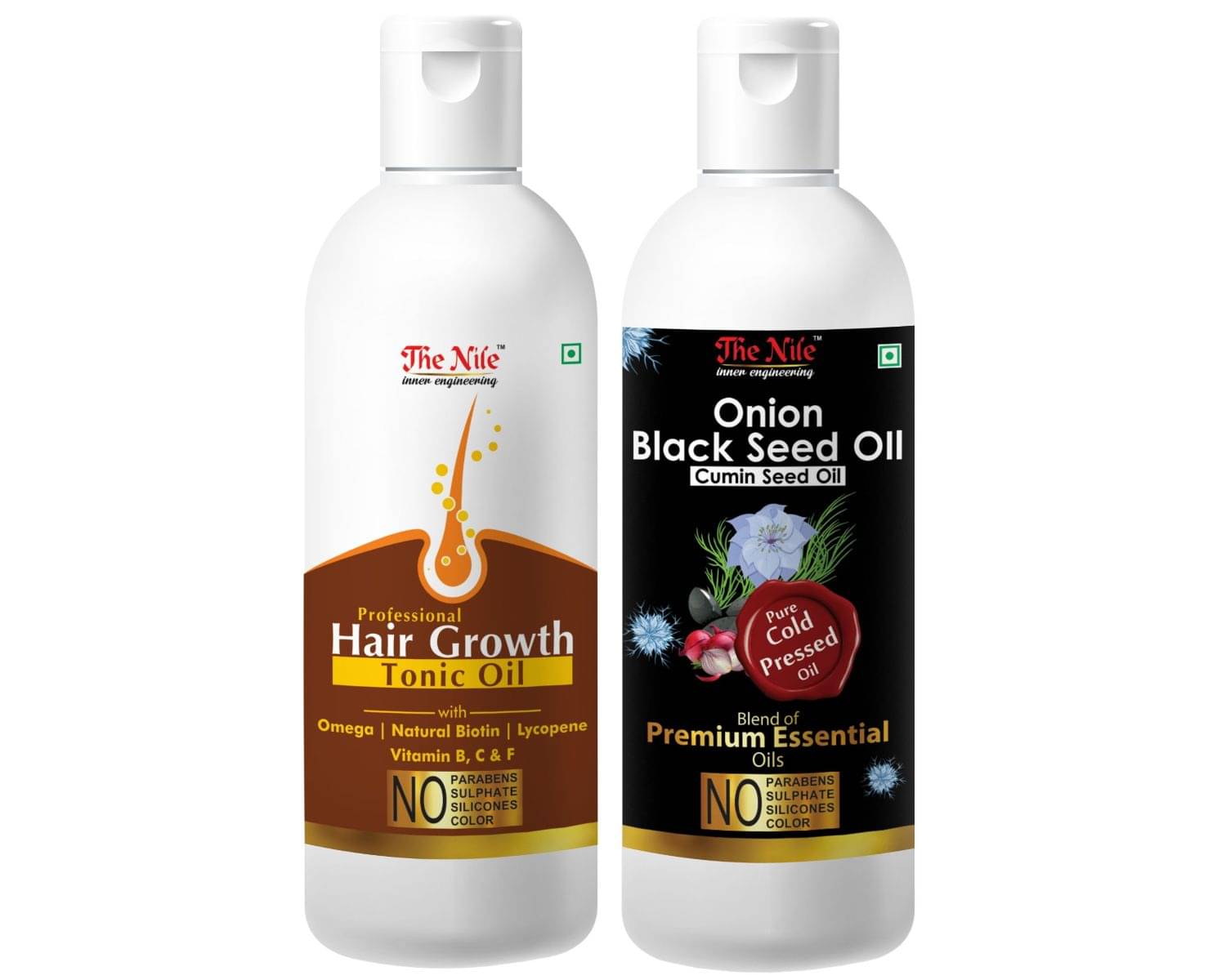     			The Nile Hair Tonic 150 ML + Onion Black Seed 200 ML  Hair Oil 350 mL Pack of 2