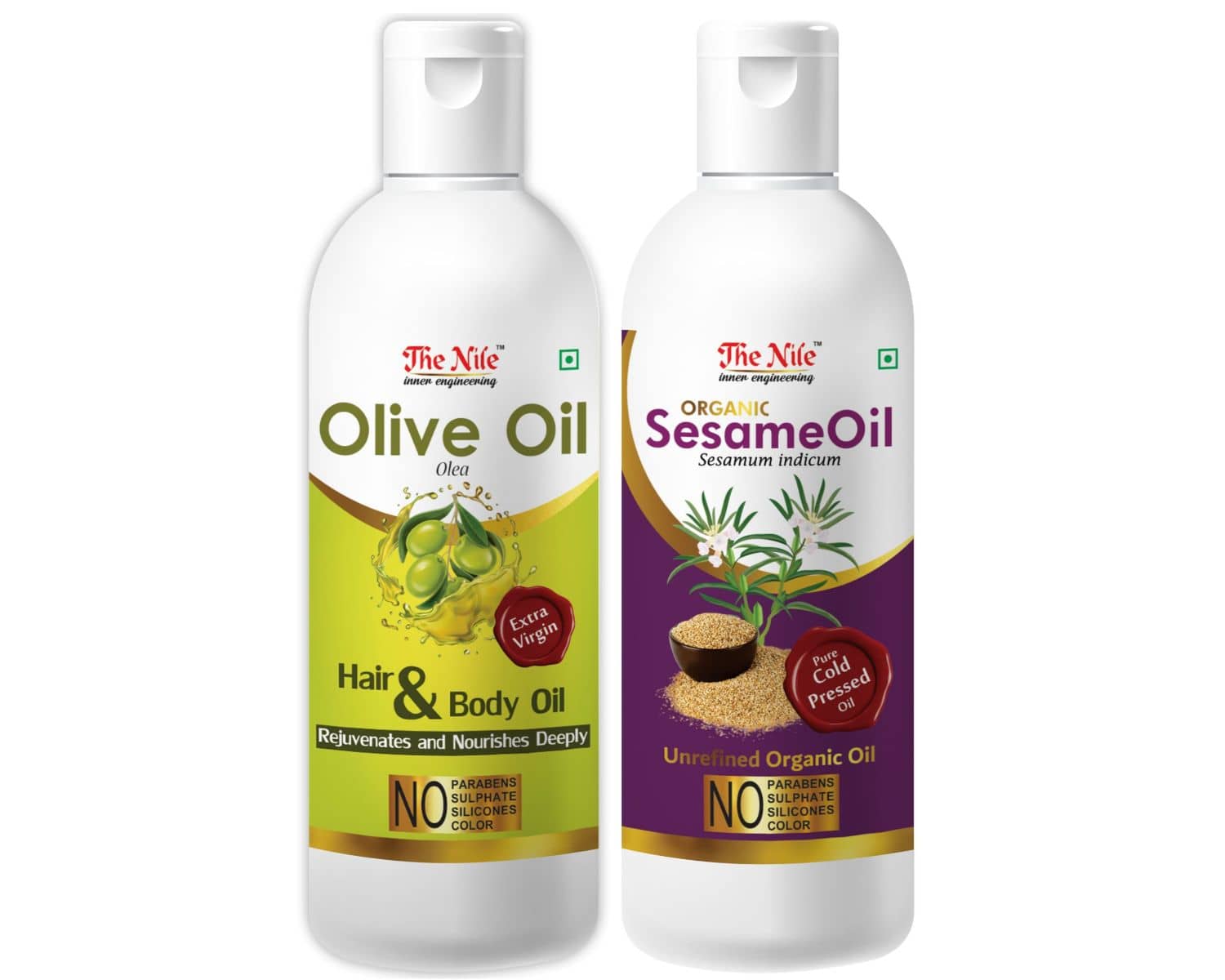 The Nile Olive Oil 150 ML +  Sesame Oil 200 ML Hair Oil 350 mL Pack of 2