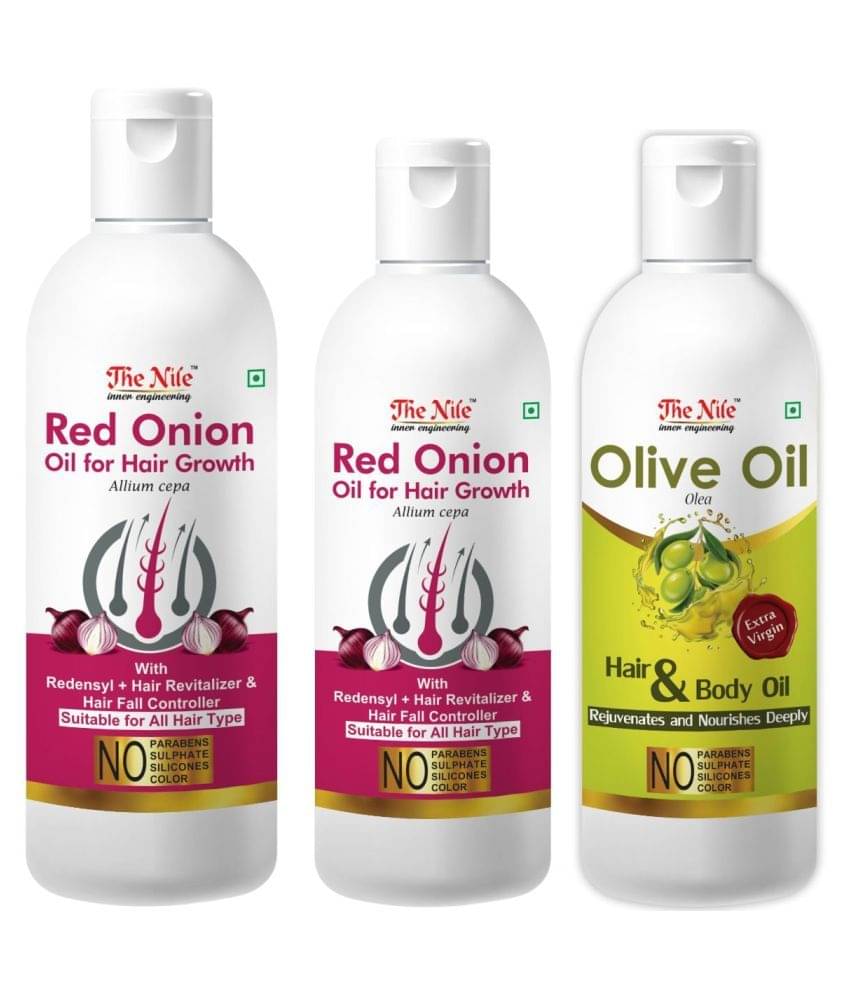 The Nile Red Onion 150 ML + Red Onion 100 ML + Olive Oil 100 ML 350 mL Pack of 3 The Nile Red Onion 150 ML + Red Onion 100 ML + Olive Oil 100 ML 350 mL Pack of 3