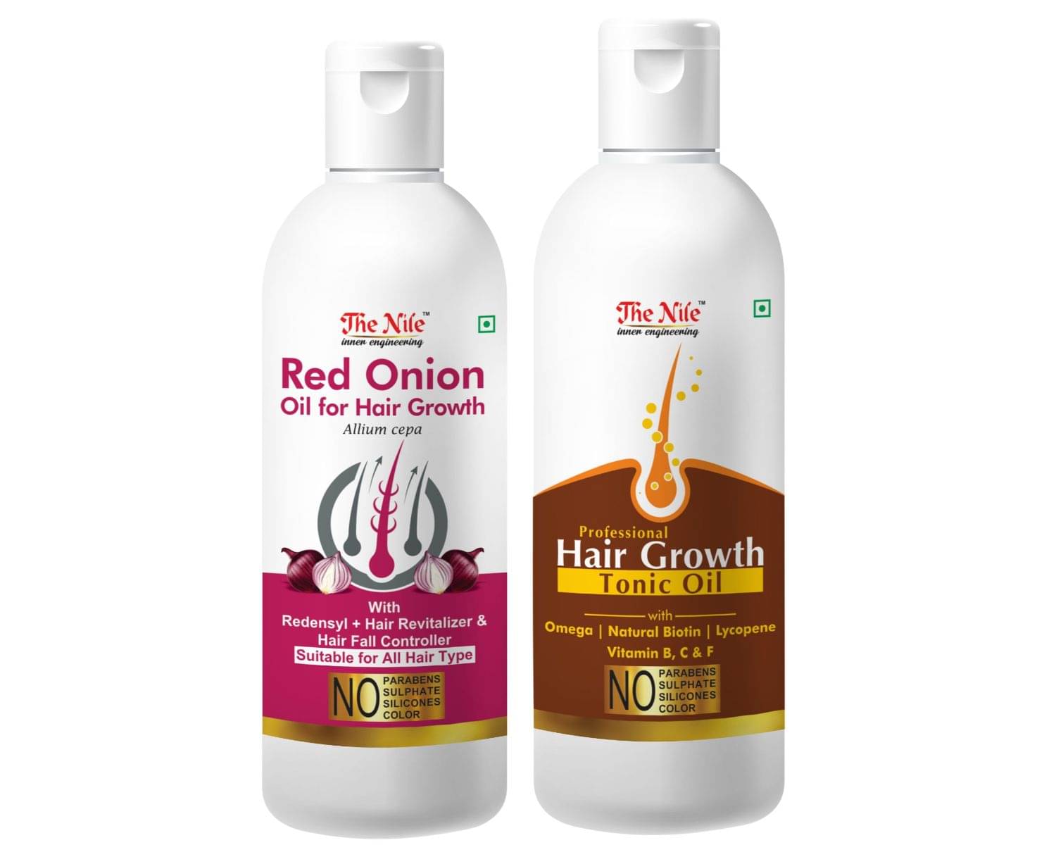     			The Nile Red Onion Oil 150 ML + Hair Tonic 200 ML Hair Growth Oil 350 mL Pack of 2