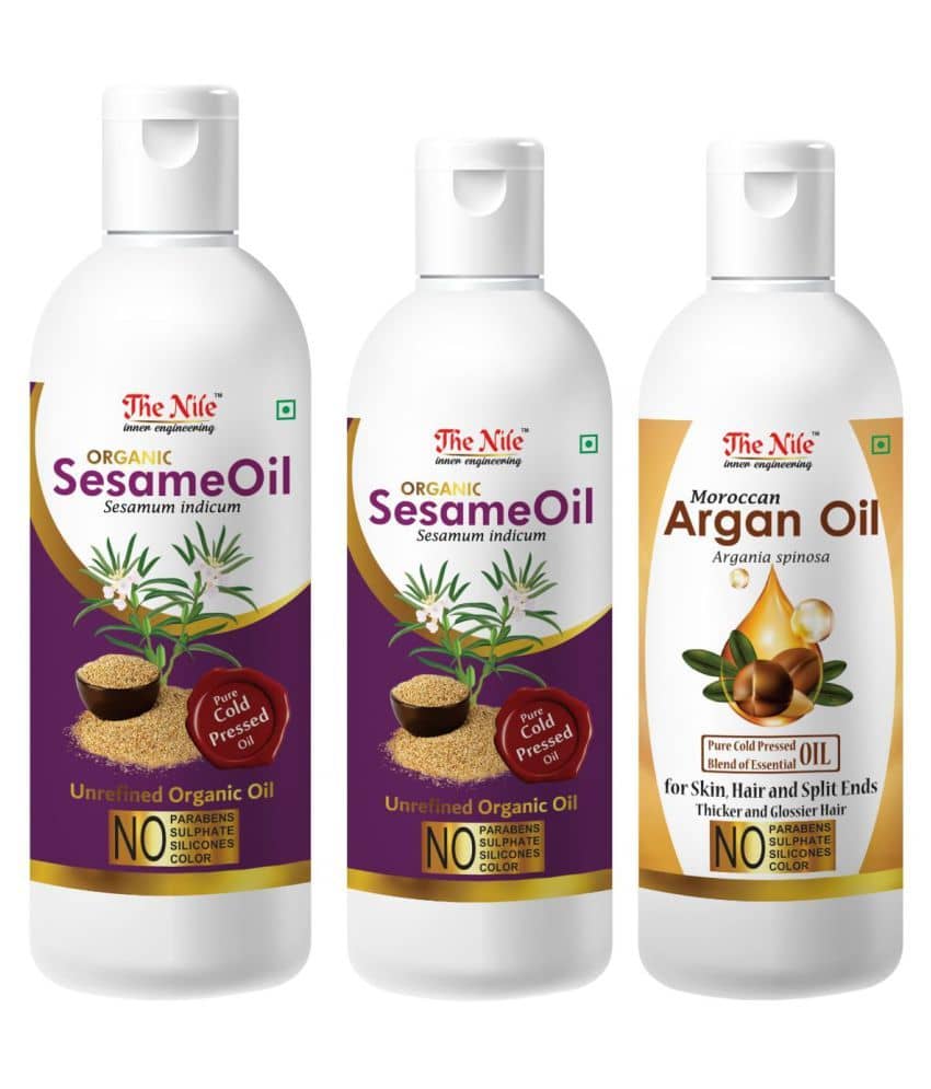 The Nile Sesame Oil 150 ML +  Sesame Oil 100 ML + Argan Oil 100 ML 350 mL Pack of 3