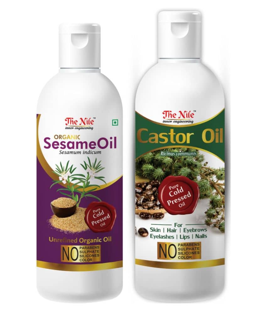 The Nile Sesame Oil 150 ML + Castor Oil 200 ML Hair Oil 350 mL Pack of 2