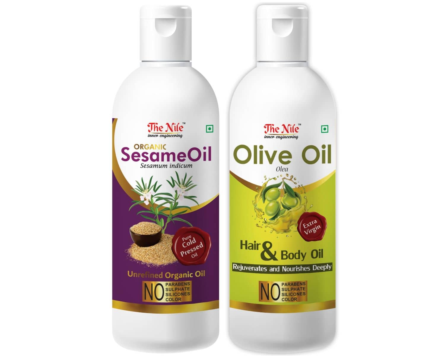 The Nile Sesame Oil 150 ML +  Olive  Oil 200 ML Hair Oil 350 mL Pack of 2