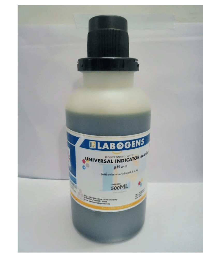     			UNIVERSAL INDICATOR solution pH 4-11 500ML