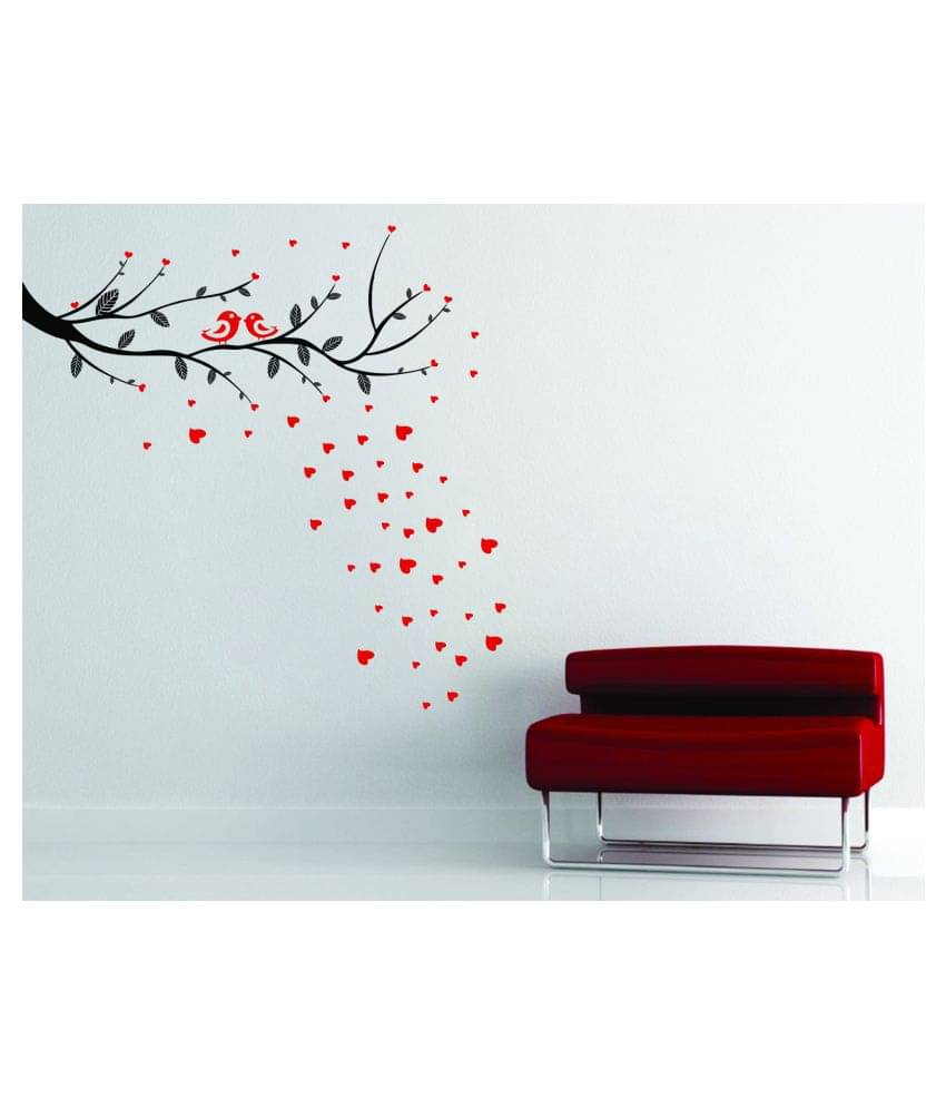     			Decor Villa TREE WITH BIRDS COUPLE Nature Sticker ( 91 x 91 cms )