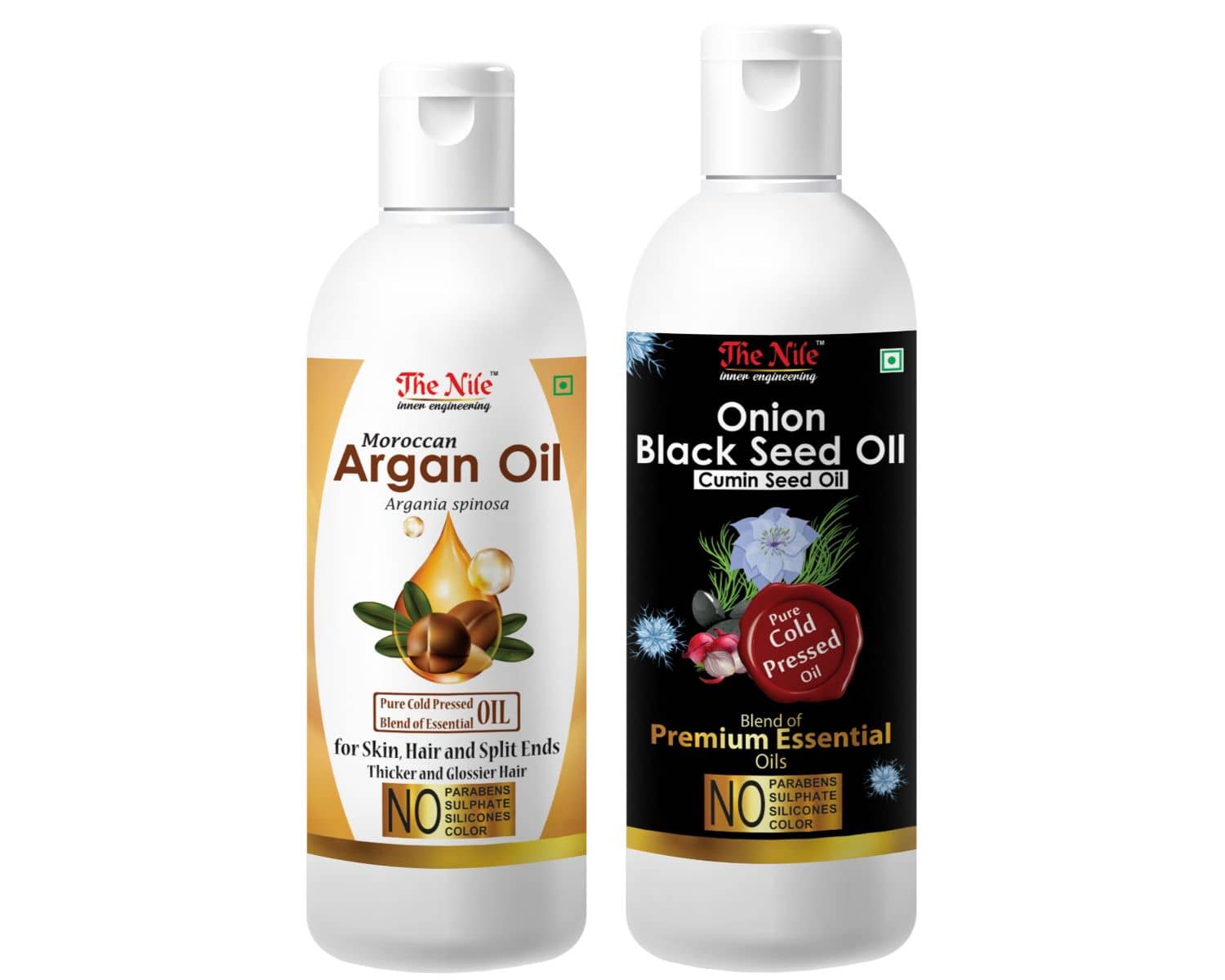 The Nile Argan Oil 100 ML +  Onion Black Seed 150 ML  Hair Oil 250 mL Pack of 2