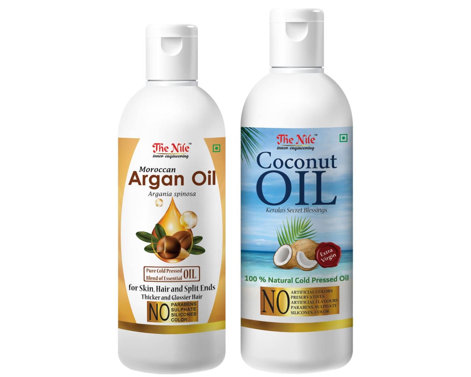 The Nile Argan Oil 100 ML +  Coconut Oil 150 ML Hair & Skin Care Oil 250 mL Pack of 2