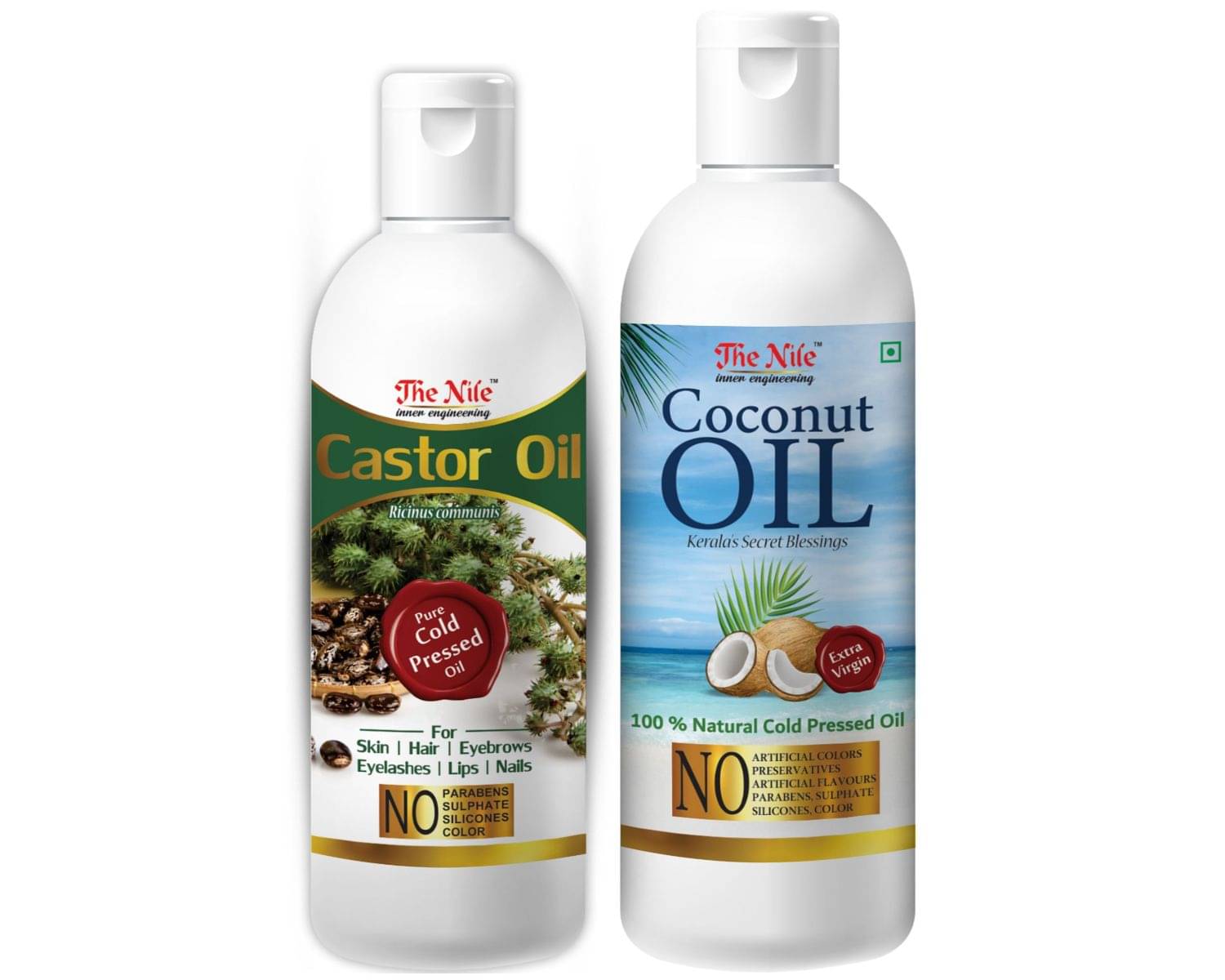 The Nile Castor Oil 100 ML +  Coconut Oil 200 ML Hair Oils 300 mL Pack of 2     			The Nile Castor Oil 100 ML +  Coconut Oil 200 ML Hair Oils 300 mL Pack of 2