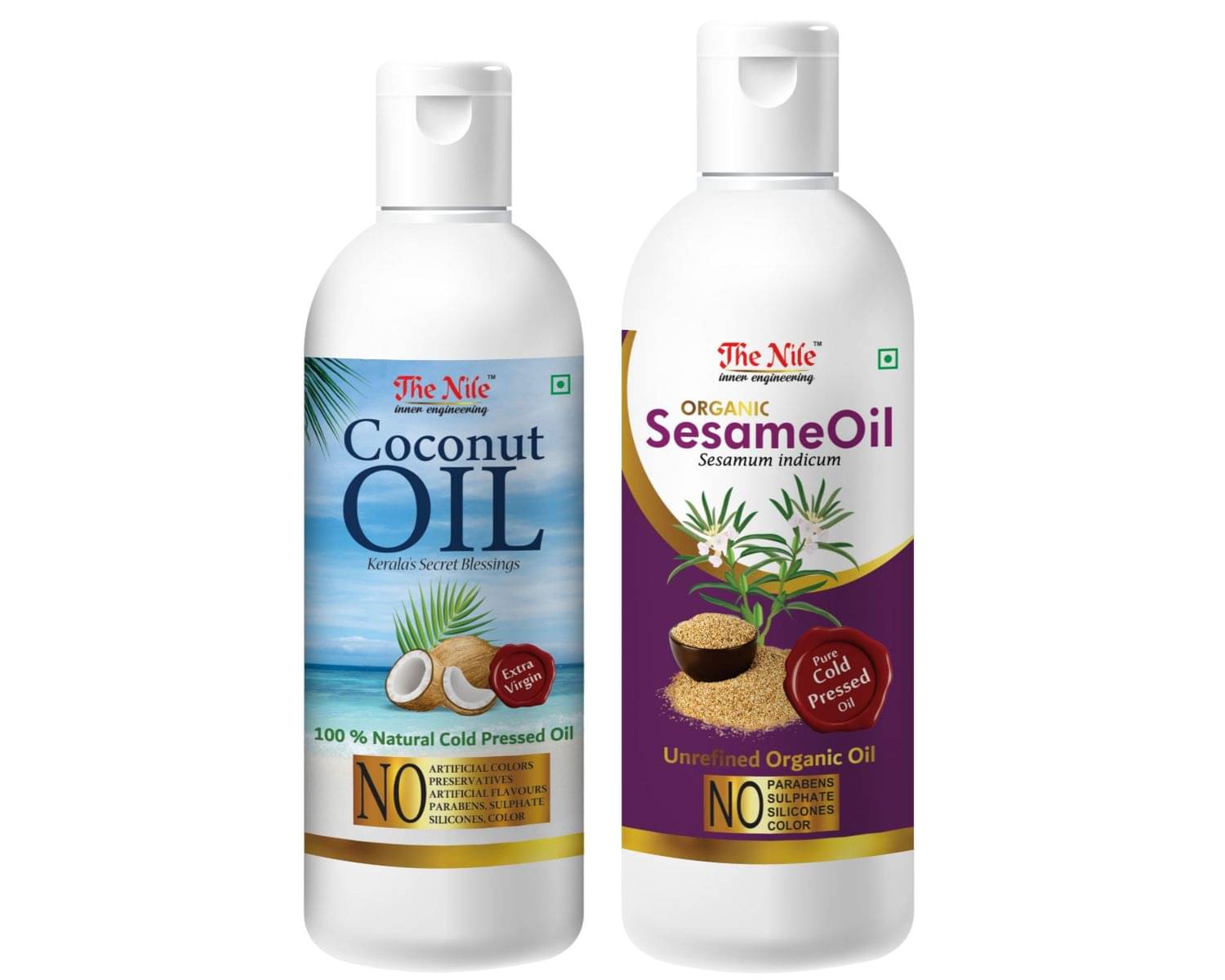     			The Nile Coconut Oil 100 ML + Sesame Oil 200 ML Hair & Skin Care 300 mL Pack of 2