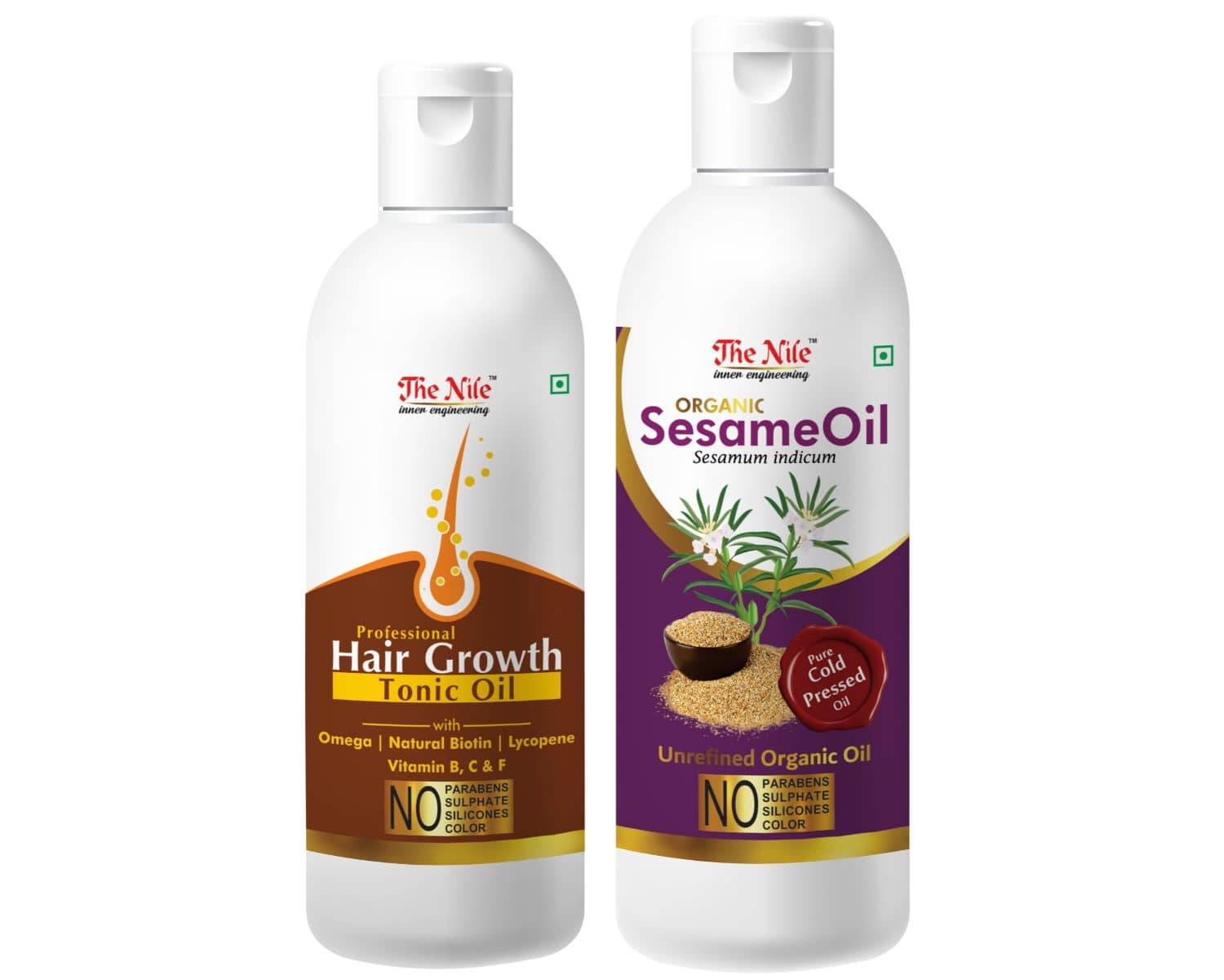 The Nile Hair Tonic 100 ML + Sesame Oil 150 ML Hair Oil 250 mL Pack of 2