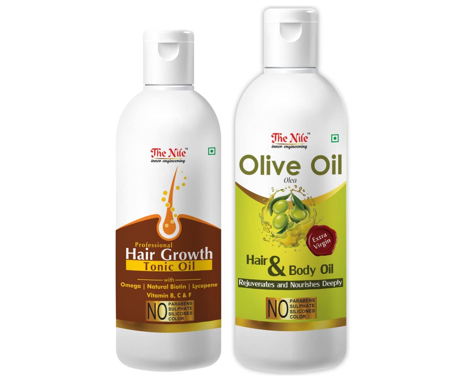 The Nile Hair Tonic 100 ML + Olive Oil 200 ML Hair Oils 300 mL Pack of 2
