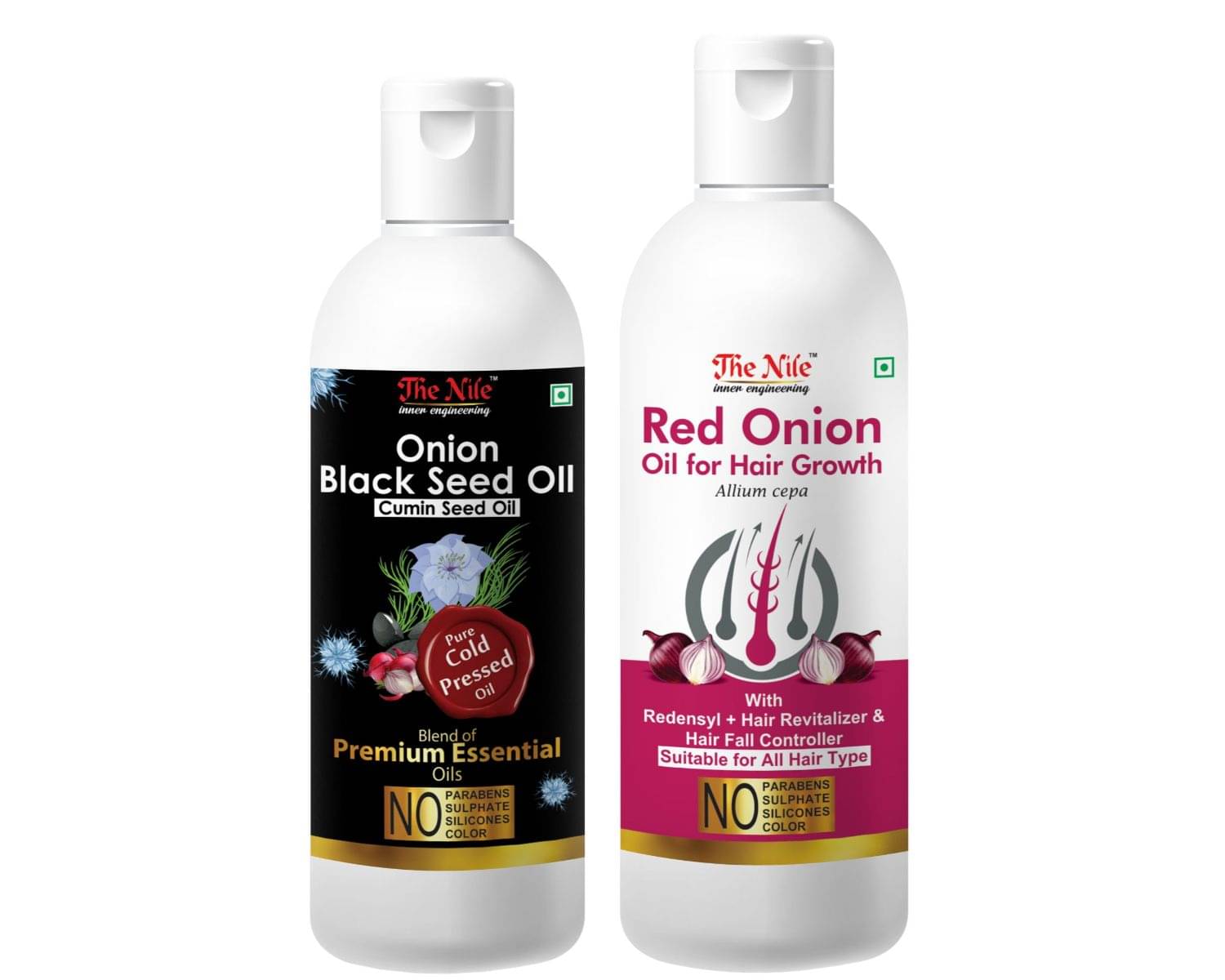 The Nile Onion Black Seed 100 Ml & Red Onion Oil 200 ML Hair Oils 300 mL Pack of 2 The Nile Onion Black Seed 100 Ml & Red Onion Oil 200 ML Hair Oils 300 mL Pack of 2