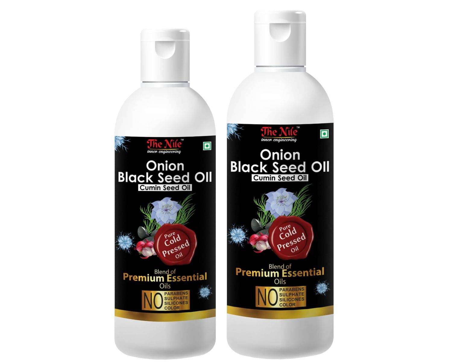 The Nile Onion Black Seed 100 ML + Black Seed 200 ML Hair Oils 300 mL Pack of 2 The Nile Onion Black Seed 100 ML + Black Seed 200 ML Hair Oils 300 mL Pack of 2
