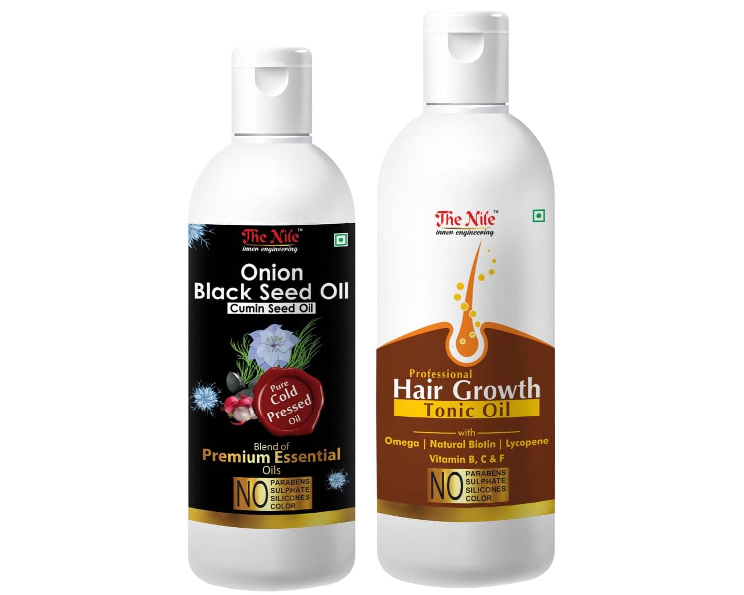 The Nile Onion Black Seed 100 ML & Hair Tonic 200 ML Hair Oils 300 mL Pack of 2 The Nile Onion Black Seed 100 ML & Hair Tonic 200 ML Hair Oils 300 mL Pack of 2