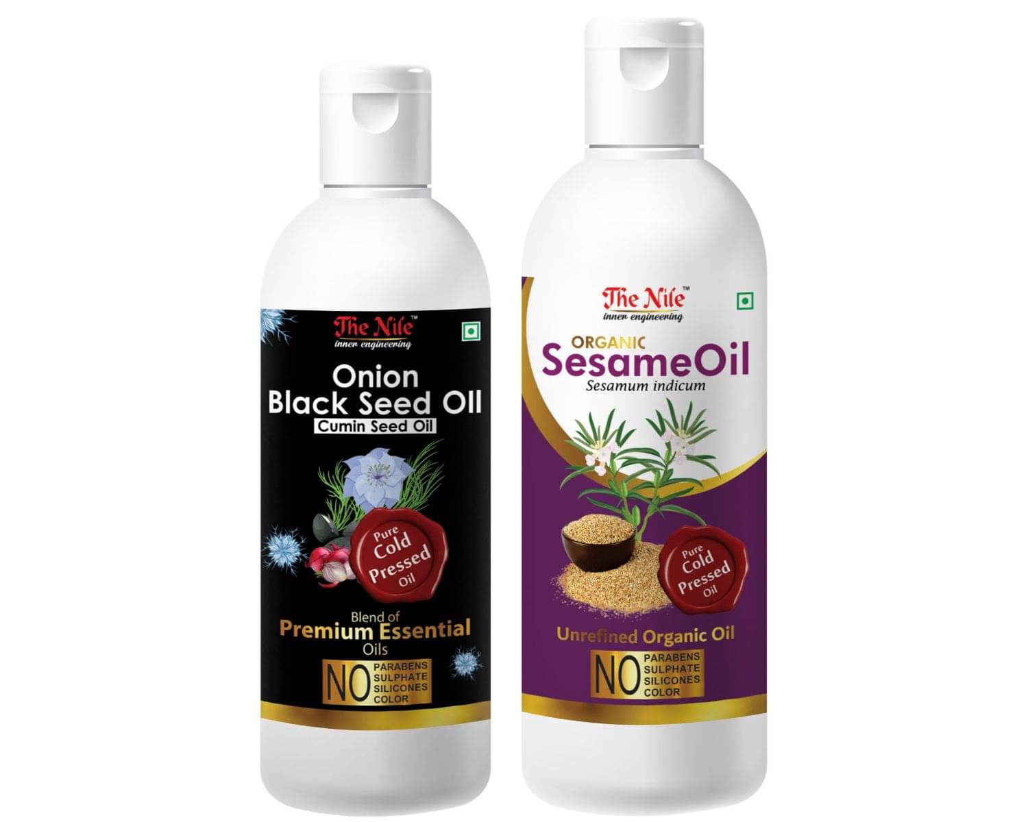 The Nile Onion Black Seed 100 ML & Sesame Oil 200 ML Hair Oil 300 mL Pack of 2 The Nile Onion Black Seed 100 ML & Sesame Oil 200 ML Hair Oil 300 mL Pack of 2