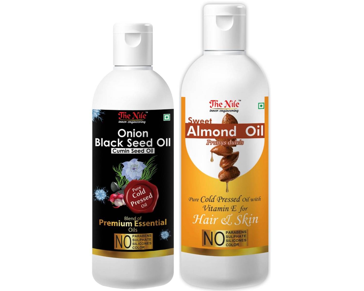 The Nile Onion Blackseed Oil 100 ML + Almond Oil 200 ML Hair Oils 300 mL Pack of 2 The Nile Onion Blackseed Oil 100 ML + Almond Oil 200 ML Hair Oils 300 mL Pack of 2