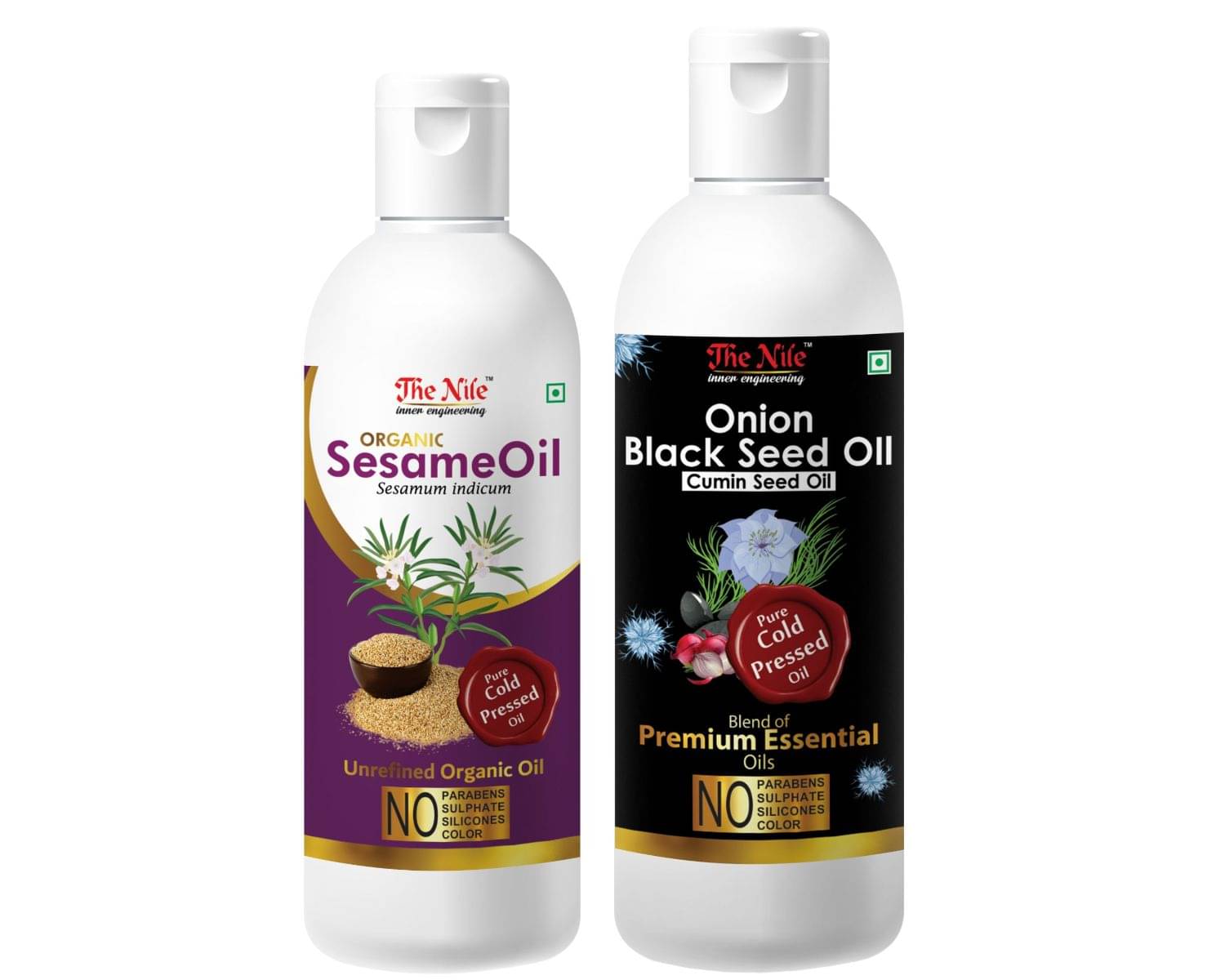     			The Nile Sesame Oil 100 ML + Onion Black Seed 200 ML  Hair Oils 300 mL Pack of 2