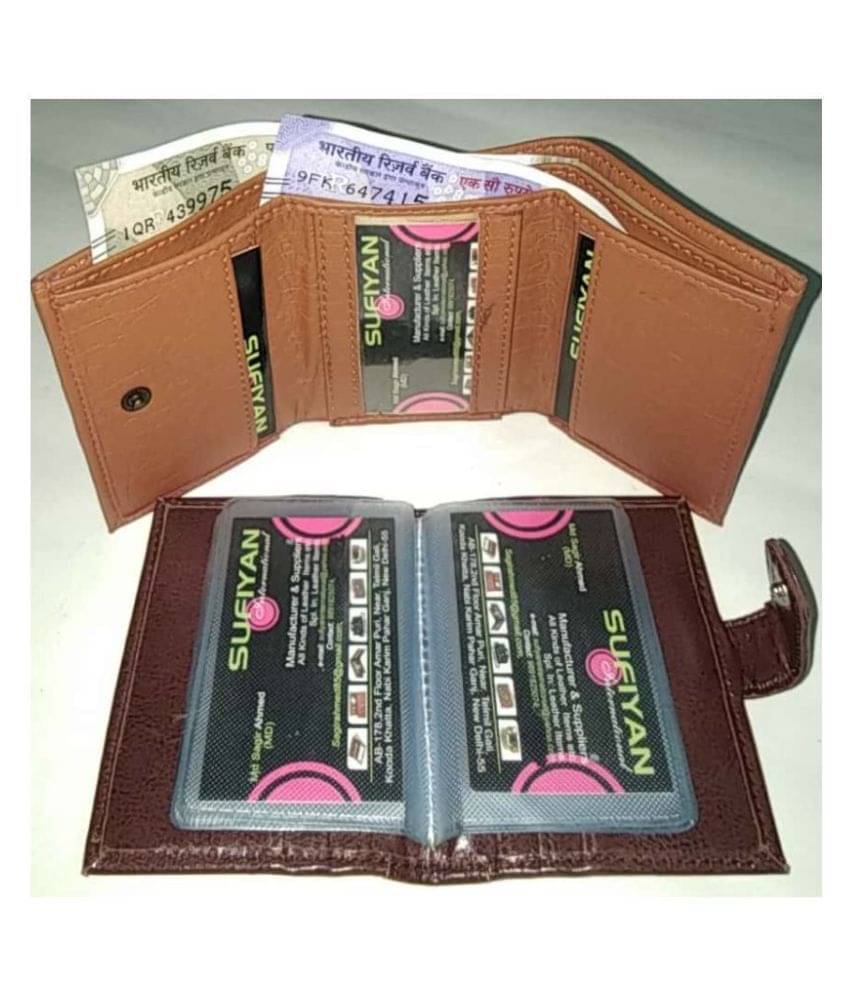 MSABL LEATHER Combo Pack Of 2 Faux Leather (Color-Tan & Brown)Three-Fold Stylish Faux Leather Tan Fashion Long Wallet MSABL LEATHER Combo Pack Of 2 Faux Leather (Color-Tan & Brown)Three-Fold Stylish Faux Leather Tan Fashion Long Wallet
