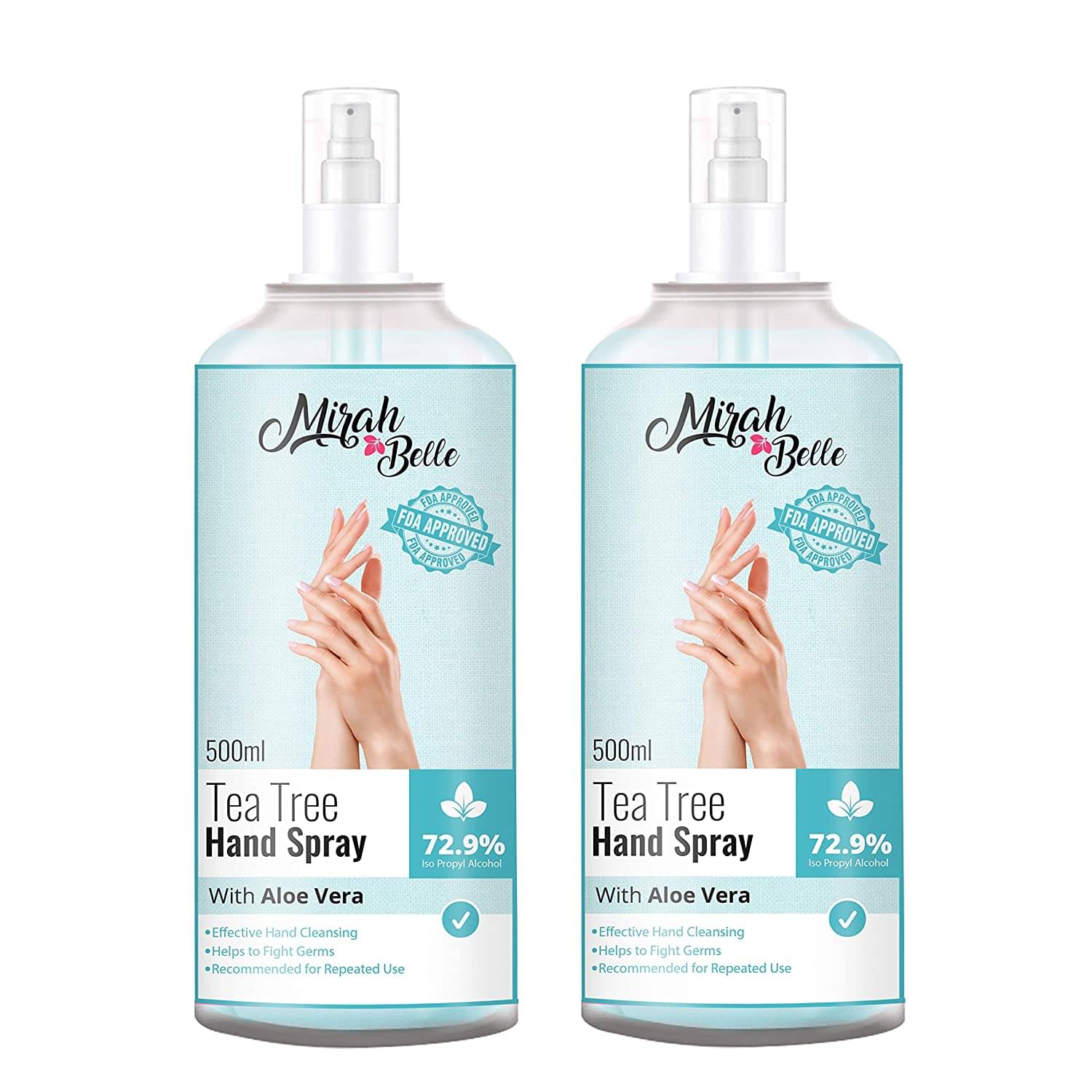     			Mirah Belle - Tea Tree Hand Rub Sanitizer 500 mL (Pack of 2)