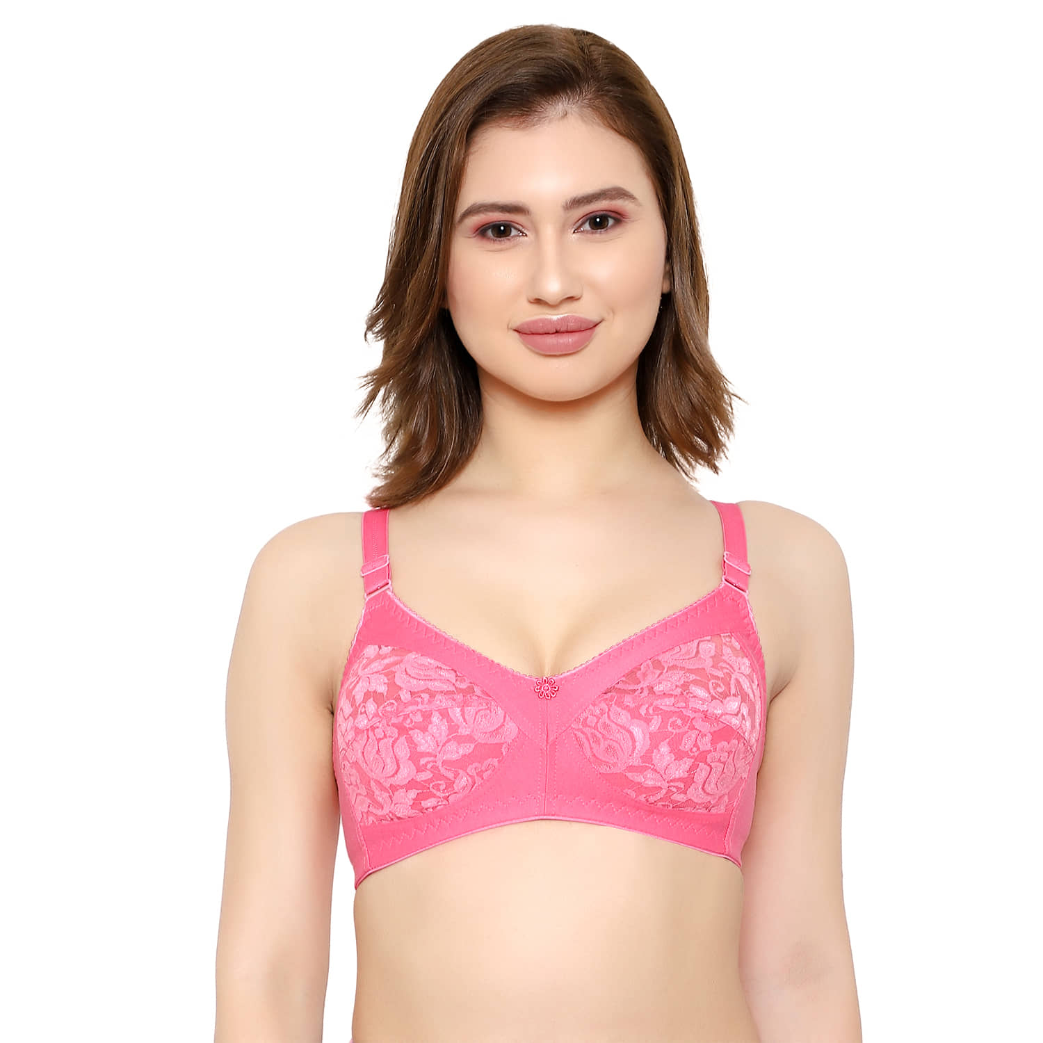 KYODO Poly Cotton Non Padded Women's Everyday Bra ( Pink )