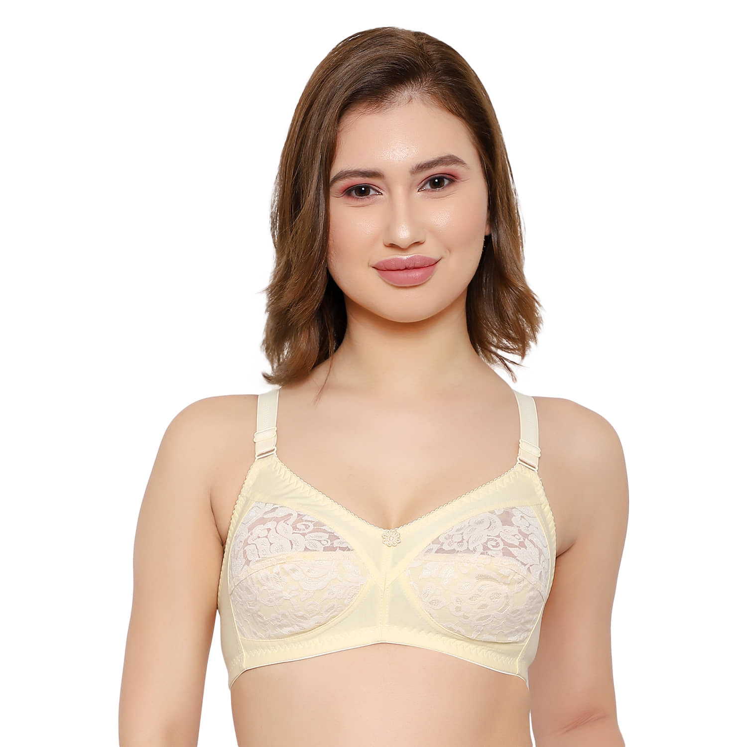 KYODO Poly Cotton Non Padded Women's Everyday Bra ( Yellow )