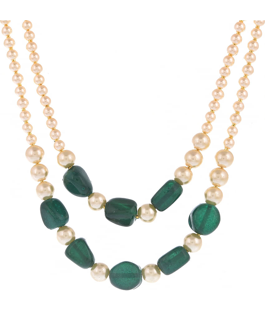 gilher Pearls Green Contemporary Contemporary/Fashion 14 kt Gold Plated Necklace