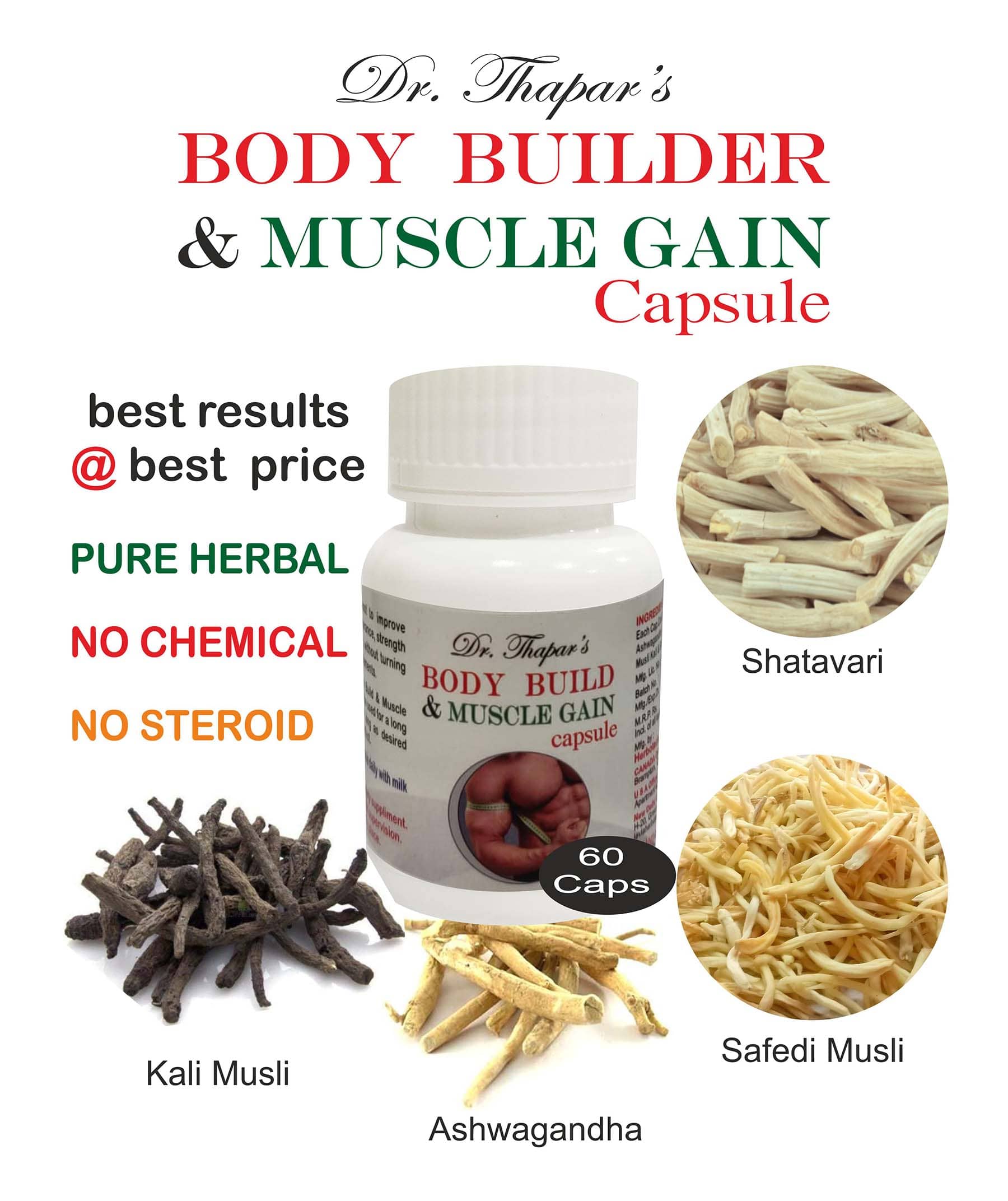 Dr. Thapar'S Body Builder & Muscle Gain 60 Capsule 500 Mg