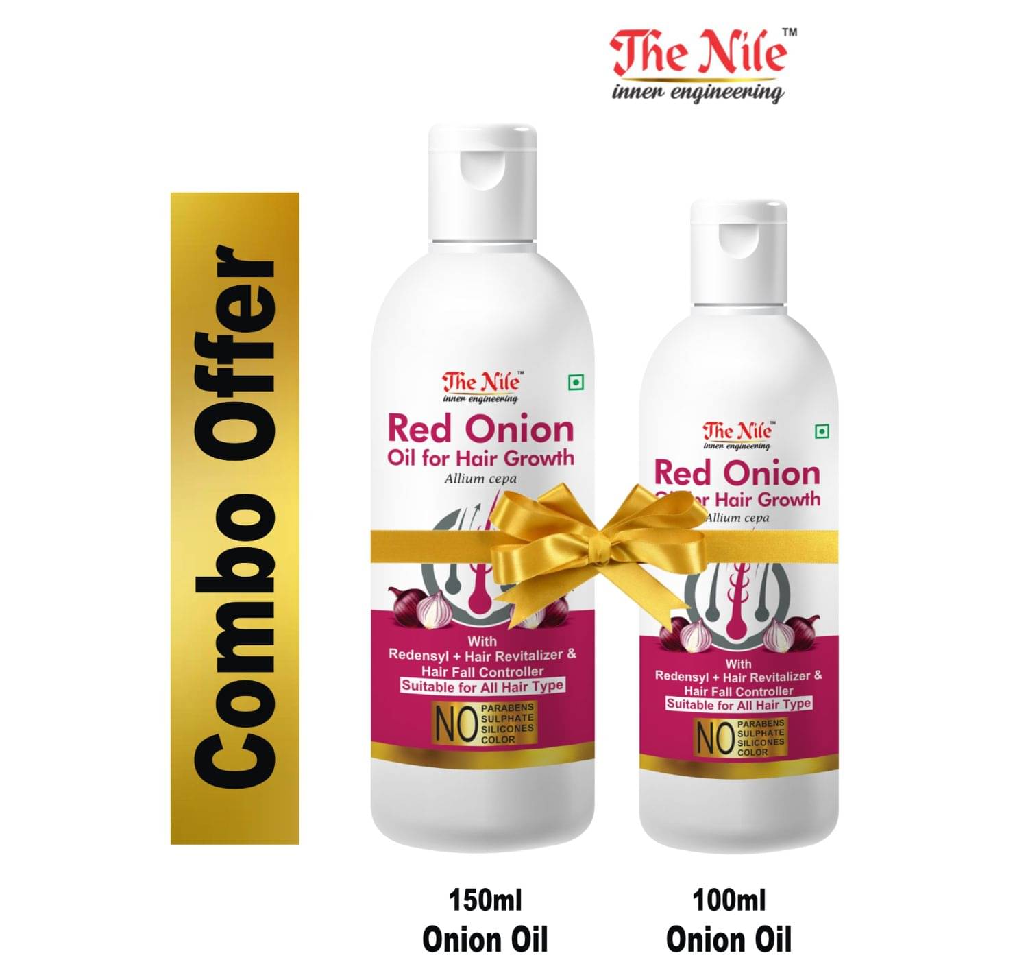 The Nile Red Onion Oil 150 ML + Red Onion Oil 100 ML 250 mL Pack of 2 The Nile Red Onion Oil 150 ML + Red Onion Oil 100 ML 250 mL Pack of 2