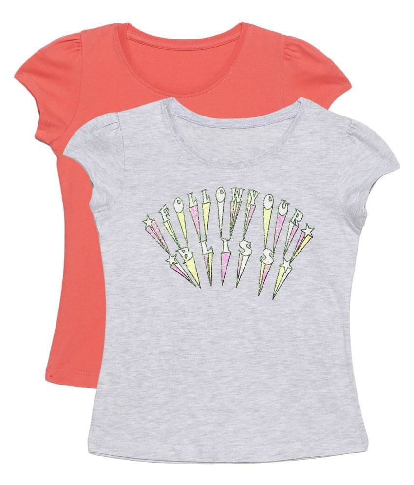     			PLUM TREE Pack of 2 Girls 100% Cotton Combos ( White )