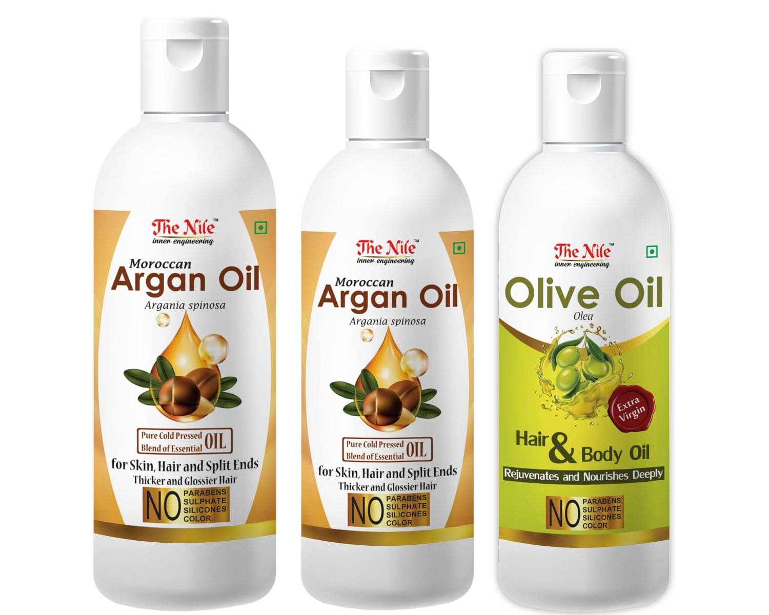The Nile Argan Oil 200 ML + 100 Ml(300 Ml) + Olive Oil 100 Ml 350 mL The Nile Argan Oil 200 ML + 100 Ml(300 Ml) + Olive Oil 100 Ml 350 mL