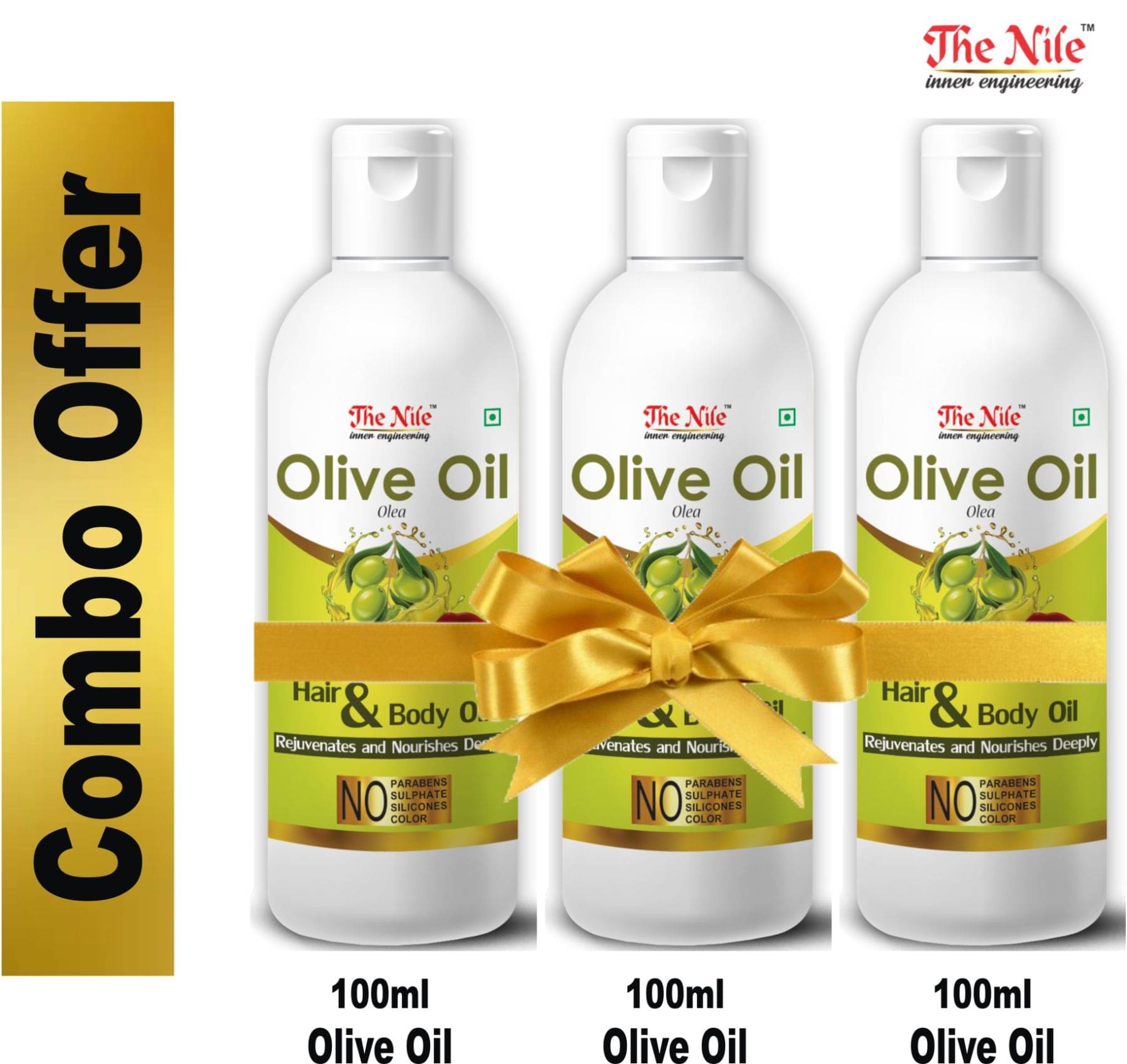     			The Nile Olive Oil 100 Ml X 3 300 ML Hair Growth Oil 300 mL Pack of 3