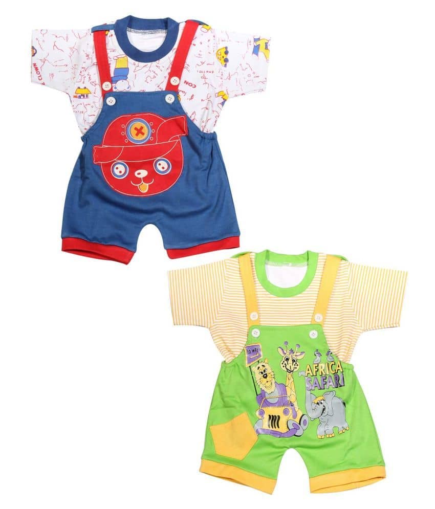 Babeezworld Pack of 2 Baby Boys 100% Cotton ( Multicolor )