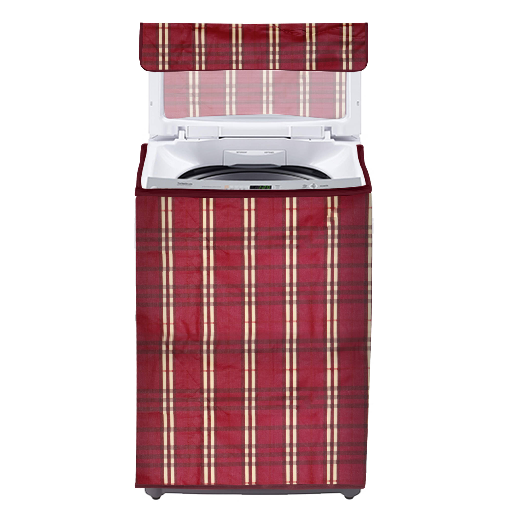     			E-Retailer Single PVC Maroon Washing Machine Cover for Universal Top Load