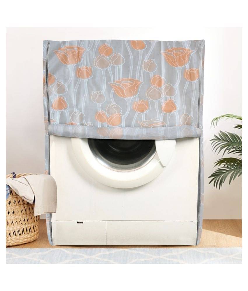 E-Retailer Single PVC Orange Washing Machine Cover for Universal Front Load E-Retailer Single PVC Orange Washing Machine Cover for Universal Front Load