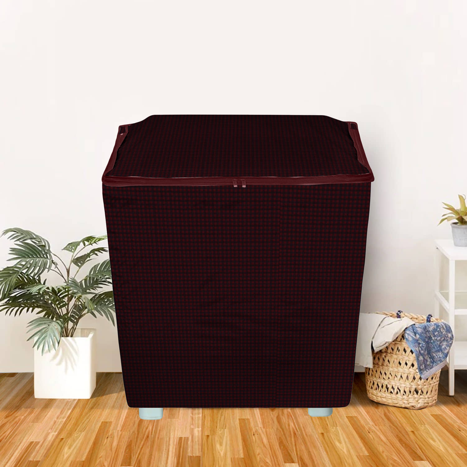 E-Retailer Single PVC Red Washing Machine Cover for Universal Semi-Automatic