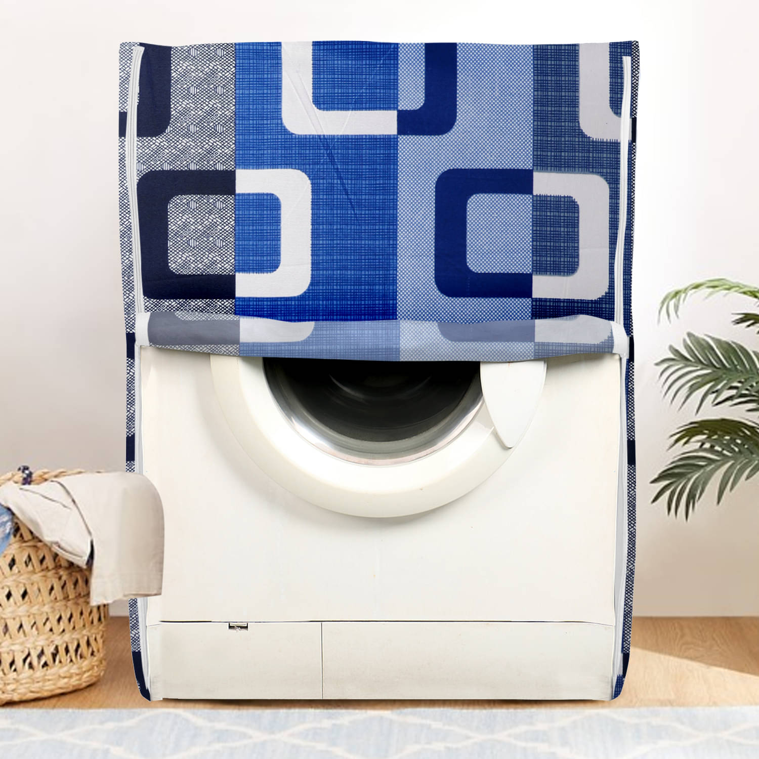 E-Retailer Single Polyester Blue Washing Machine Cover for Universal Front Load E-Retailer Single Polyester Blue Washing Machine Cover for Universal Front Load