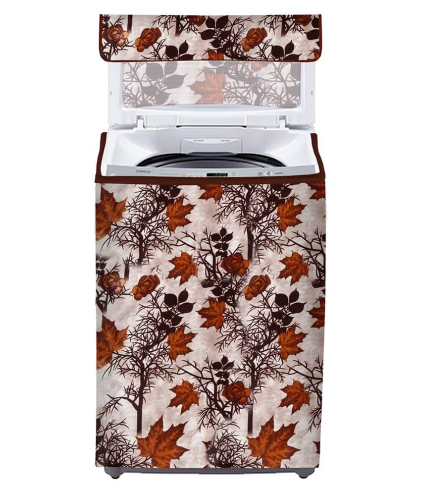 E-Retailer Single Polyester Brown Washing Machine Cover for Universal Top Load