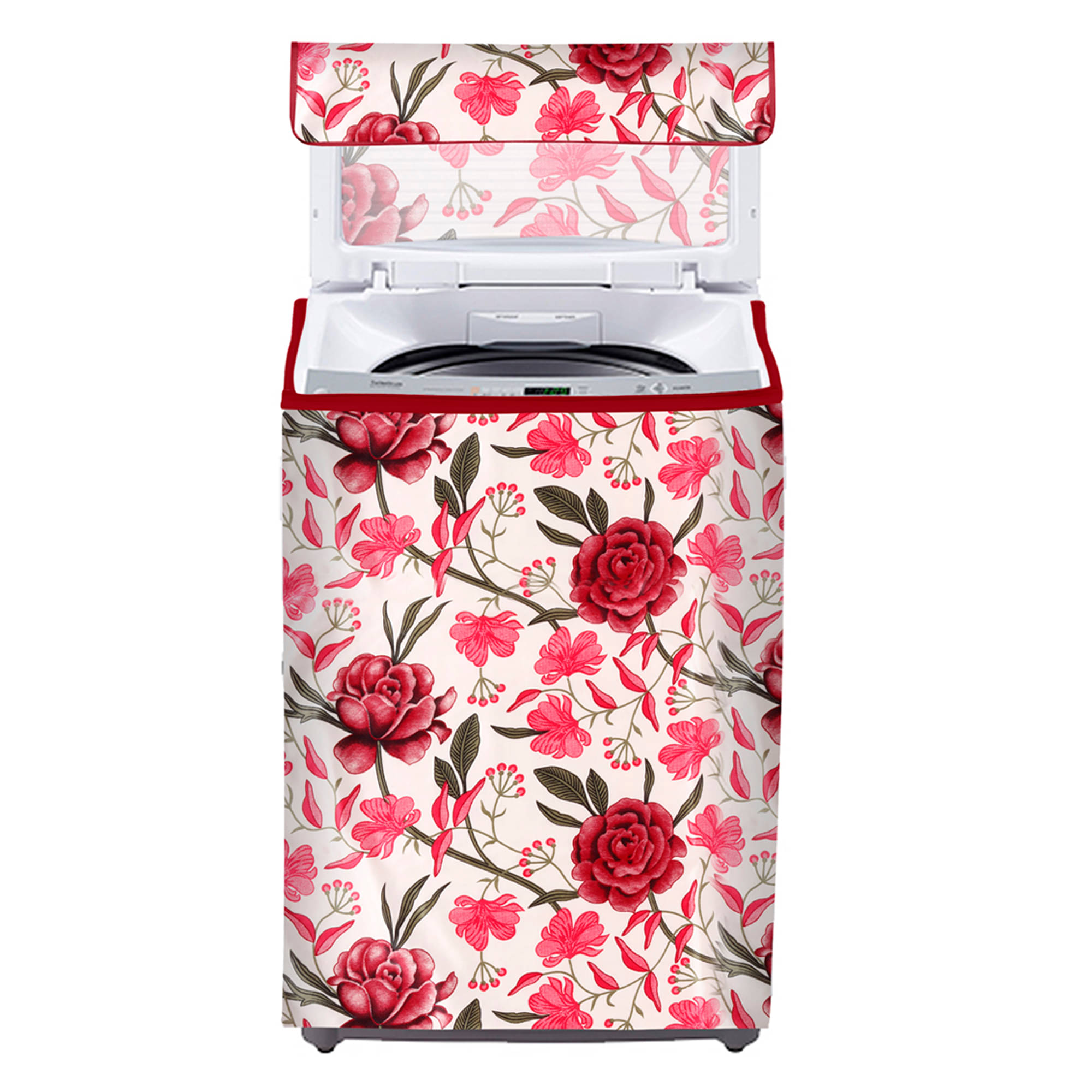     			E-Retailer Single Polyester Red Washing Machine Cover for Universal Top Load