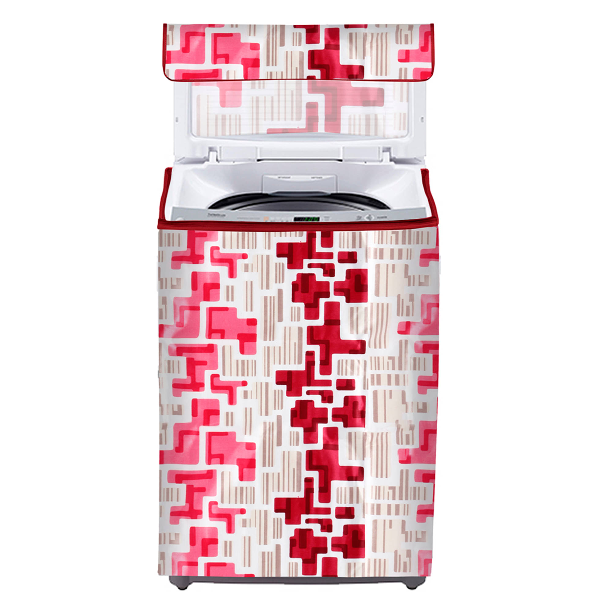     			E-Retailer Single Polyester Red Washing Machine Cover for Universal Top Load