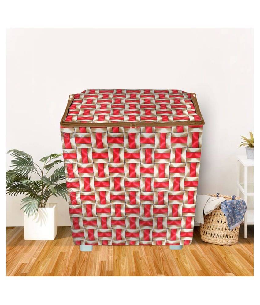 E-Retailer Single Polyester Red Washing Machine Cover for Universal Semi-Automatic E-Retailer Single Polyester Red Washing Machine Cover for Universal Semi-Automatic