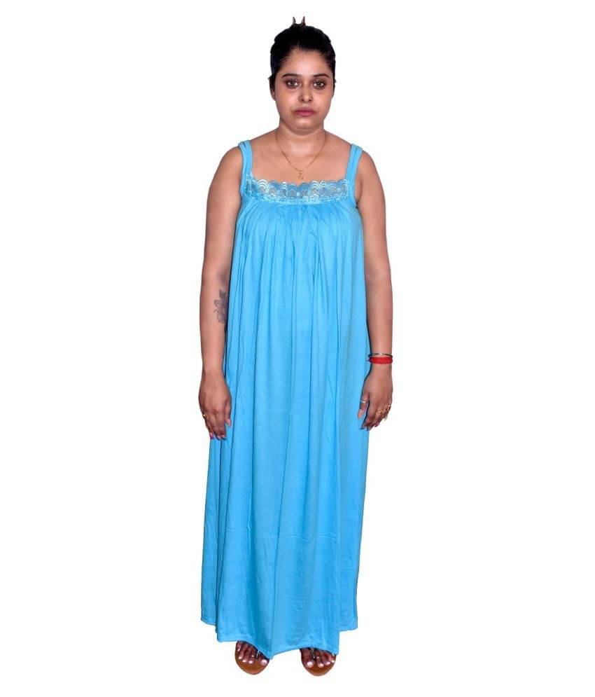     			PIYALI'S CREATION WOMEN'S Cotton Nighty & Night Gowns - Blue