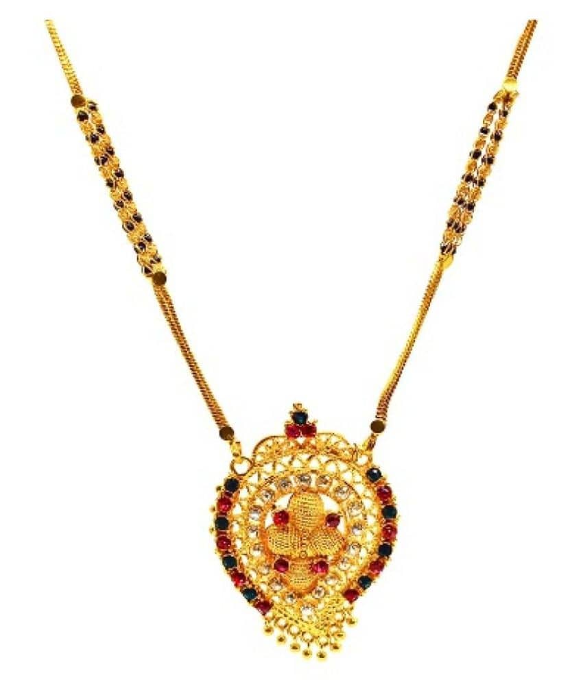 SHANKHRAJ MALL GOLD PLATED ROYAL DESIGN MANGALSUTRA FOR WOMEN-100129