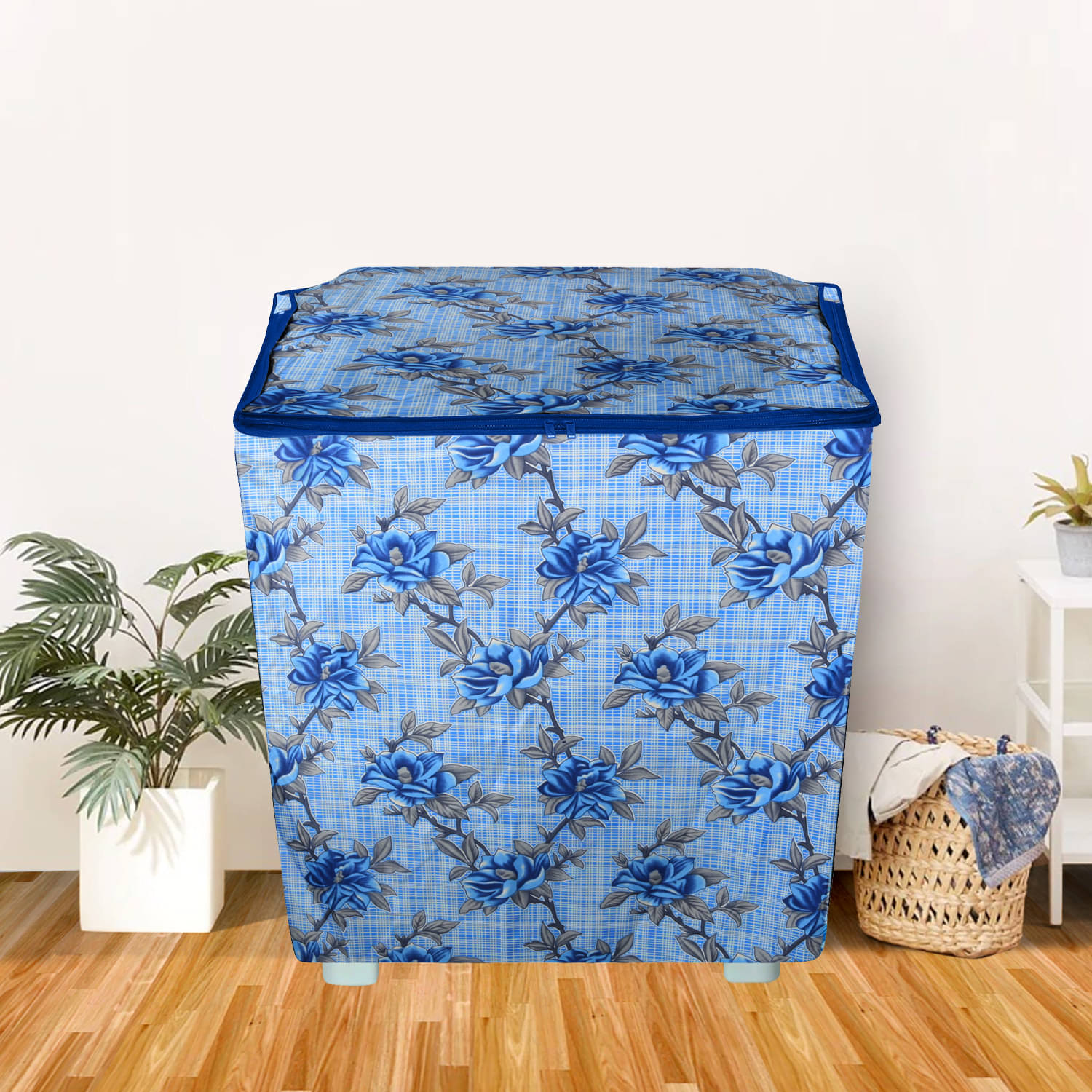     			E-Retailer Single Polyester Blue Washing Machine Cover for Universal Semi-Automatic