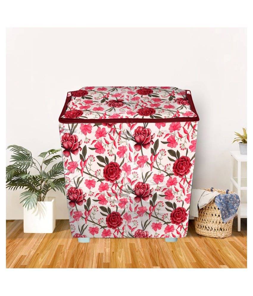     			E-Retailer Single Polyester Red Washing Machine Cover for Universal Semi-Automatic